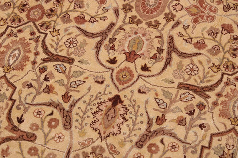 handmade Traditional Lahore Gold Rose Hand Knotted RECTANGLE 100% WOOL area rug 9'X12'