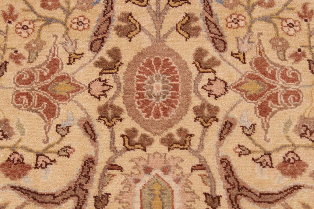 handmade Traditional Lahore Gold Rose Hand Knotted RECTANGLE 100% WOOL area rug 9'X12'