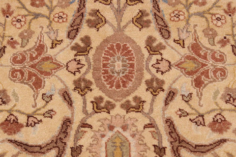 handmade Traditional Lahore Gold Rose Hand Knotted RECTANGLE 100% WOOL area rug 9'X12'