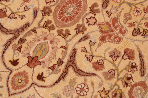 handmade Transitional Lahore Gold Rose Hand Knotted RECTANGLE 100% WOOL area rug 9' x 12'