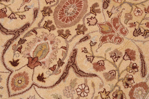 handmade Traditional Lahore Gold Rose Hand Knotted RECTANGLE 100% WOOL area rug 9'X12'