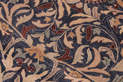 handmade Traditional Lahore Blue Aubergine Hand Knotted RECTANGLE 100% WOOL area rug 9'X12'