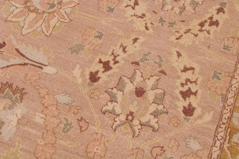 handmade Traditional Lahore Lt. Brown Tan Hand Knotted RECTANGLE 100% WOOL area rug 9' x 12'