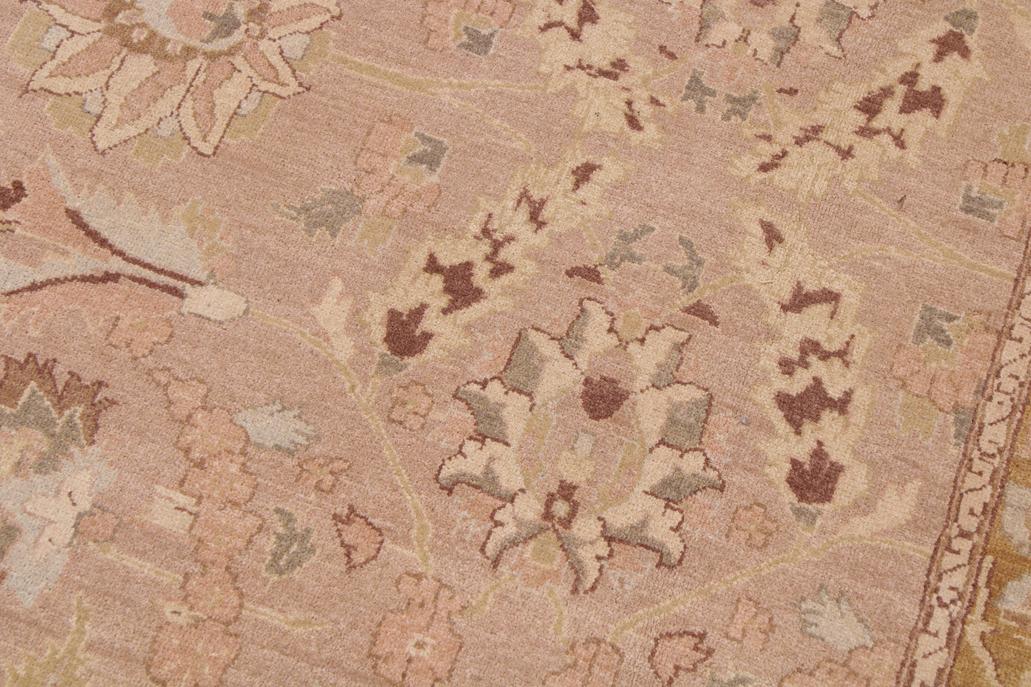 handmade Traditional Lahore Lt. Brown Tan Hand Knotted RECTANGLE 100% WOOL area rug 9'X12'