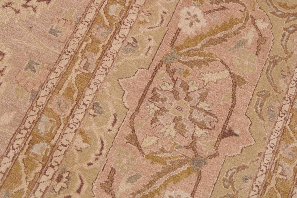 handmade Traditional Lahore Lt. Brown Tan Hand Knotted RECTANGLE 100% WOOL area rug 9'X12'