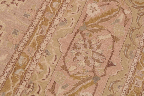 handmade Traditional Lahore Lt. Brown Tan Hand Knotted RECTANGLE 100% WOOL area rug 9'X12'