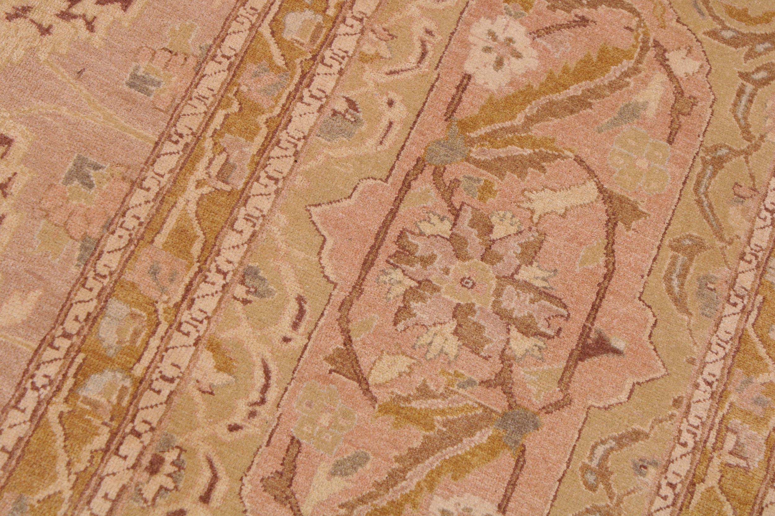 handmade Traditional Lahore Lt. Brown Tan Hand Knotted RECTANGLE 100% WOOL area rug 9' x 12'