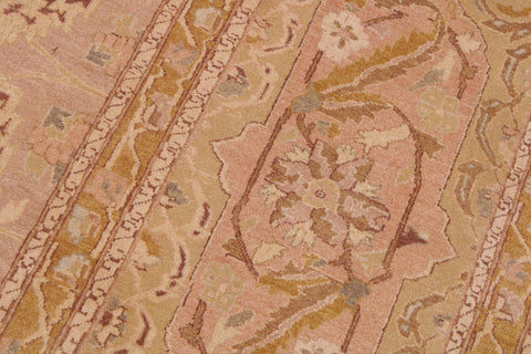 handmade Traditional Lahore Lt. Brown Tan Hand Knotted RECTANGLE 100% WOOL area rug 9' x 12'