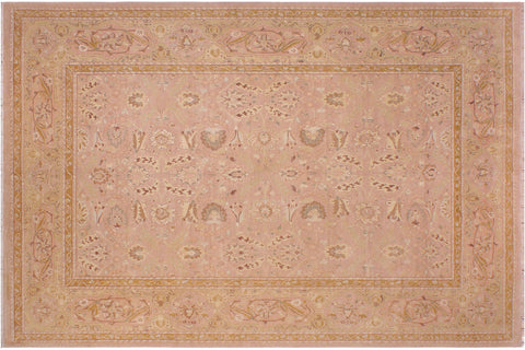 handmade Traditional Lahore Lt. Brown Tan Hand Knotted RECTANGLE 100% WOOL area rug 9' x 12'