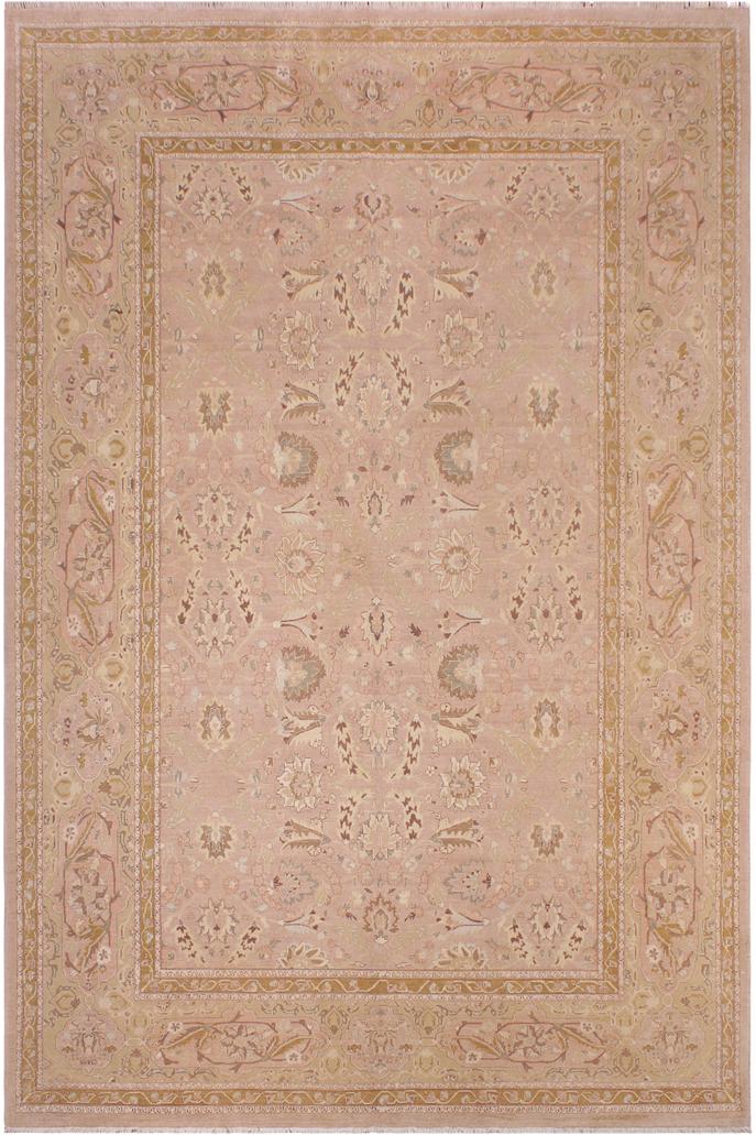 handmade Traditional Lahore Lt. Brown Tan Hand Knotted RECTANGLE 100% WOOL area rug 9'X12'