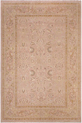 handmade Traditional Lahore Lt. Brown Tan Hand Knotted RECTANGLE 100% WOOL area rug 9'X12'