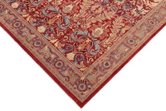 handmade Traditional Lahore Red Lt. Brown Hand Knotted RECTANGLE 100% WOOL area rug 9'X12'
