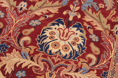 handmade Traditional Lahore Red Lt. Brown Hand Knotted RECTANGLE 100% WOOL area rug 9'X12'