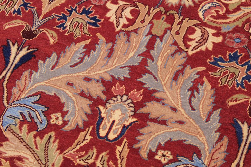 handmade Traditional Lahore Red Lt. Brown Hand Knotted RECTANGLE 100% WOOL area rug 9'X12'