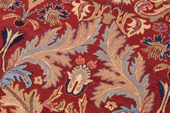 handmade Traditional Lahore Red Lt. Brown Hand Knotted RECTANGLE 100% WOOL area rug 9'X12'