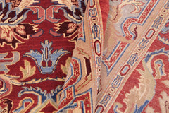 handmade Traditional Lahore Red Lt. Brown Hand Knotted RECTANGLE 100% WOOL area rug 9'X12'