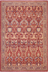 handmade Traditional Lahore Red Lt. Brown Hand Knotted RECTANGLE 100% WOOL area rug 9'X12'