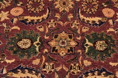 handmade Traditional Lahore Aubergine Blue Hand Knotted RECTANGLE 100% WOOL area rug 9'X12'