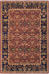 handmade Traditional Lahore Aubergine Blue Hand Knotted RECTANGLE 100% WOOL area rug 9'X12'