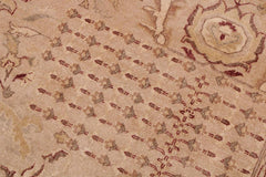 handmade Transitional Lahore Tan Red Hand Knotted RECTANGLE 100% WOOL area rug 9'X12'