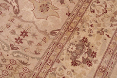 handmade Transitional Lahore Tan Red Hand Knotted RECTANGLE 100% WOOL area rug 9'X12'