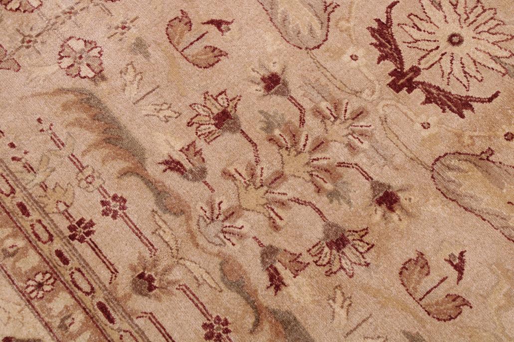 handmade Transitional Lahore Tan Red Hand Knotted RECTANGLE 100% WOOL area rug 9'X12'