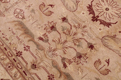 handmade Transitional Lahore Tan Red Hand Knotted RECTANGLE 100% WOOL area rug 9'X12'