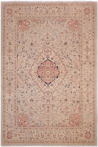 handmade Traditional Lahore Lt. Blue Ivory Hand Knotted RECTANGLE 100% WOOL area rug 9'X12'