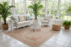 Turkish Knotted Istanbul Tonisha Blue/Ivory Wool Rug - 9'2''X11'11''