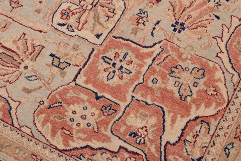 handmade Traditional Lahore Lt. Blue Ivory Hand Knotted RECTANGLE 100% WOOL area rug 9'X12'