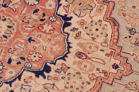 handmade Traditional Lahore Lt. Blue Ivory Hand Knotted RECTANGLE 100% WOOL area rug 9' x 12'