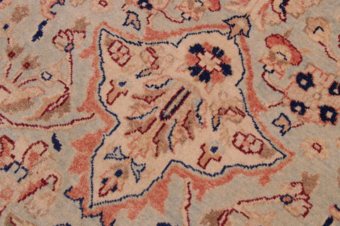 handmade Traditional Lahore Lt. Blue Ivory Hand Knotted RECTANGLE 100% WOOL area rug 9' x 12'