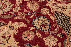 handmade Traditional Agra Red Blue Hand Knotted RECTANGLE 100% WOOL area rug 9'X12'