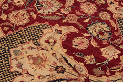 handmade Traditional Agra Red Blue Hand Knotted RECTANGLE 100% WOOL area rug 9'X12'