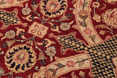 handmade Traditional Agra Red Blue Hand Knotted RECTANGLE 100% WOOL area rug 9'X12'