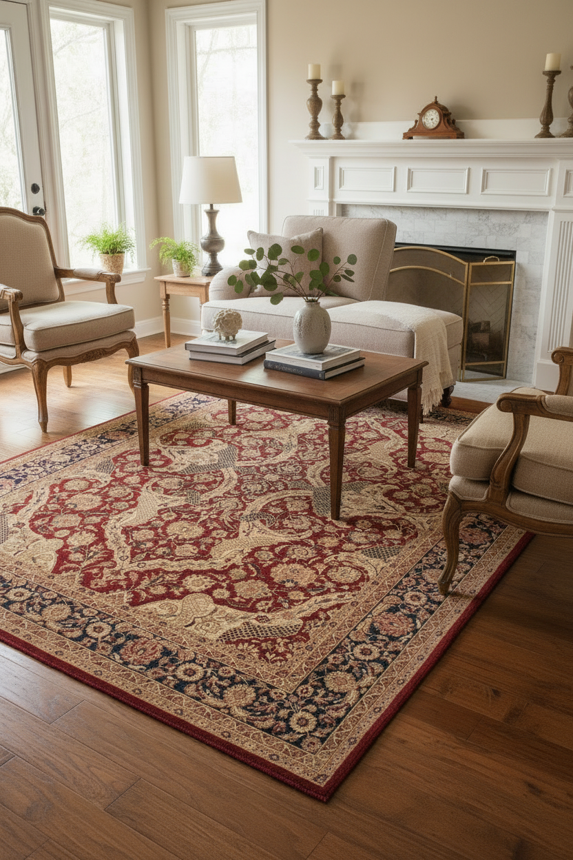 handmade Traditional Agra Red Blue Hand Knotted RECTANGLE 100% WOOL area rug 9'X12'