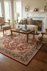 handmade Traditional Agra Red Blue Hand Knotted RECTANGLE 100% WOOL area rug 9'X12'