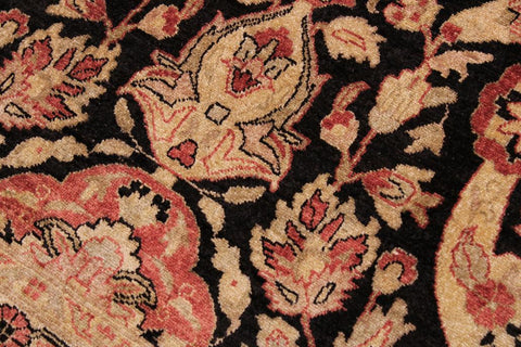 handmade Traditional Lahore Tan Brown Hand Knotted RECTANGLE 100% WOOL area rug 9'X12'