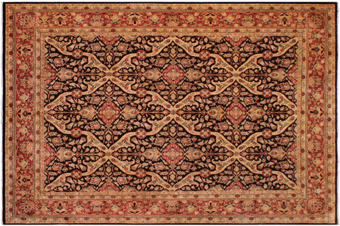 handmade Transitional Lahore Tan Brown Hand Knotted RECTANGLE 100% WOOL area rug 9' x 12'