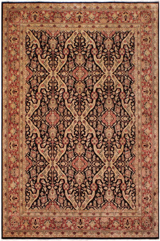 handmade Traditional Lahore Tan Brown Hand Knotted RECTANGLE 100% WOOL area rug 9'X12'
