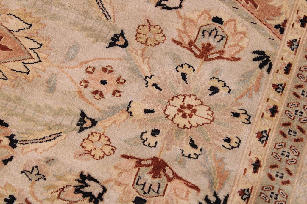 handmade Traditional Lahore Lt. Gray Black Hand Knotted RECTANGLE 100% WOOL area rug 9'X12'