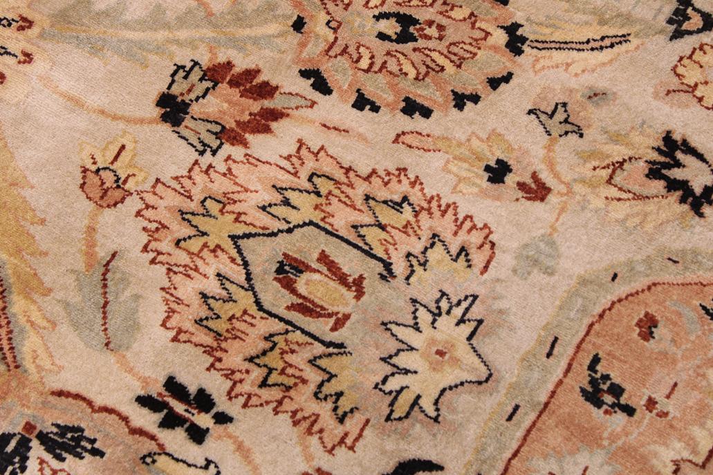 handmade Traditional Lahore Lt. Gray Black Hand Knotted RECTANGLE 100% WOOL area rug 9'X12'