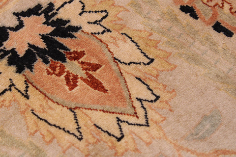 handmade Traditional Lahore Lt. Gray Black Hand Knotted RECTANGLE 100% WOOL area rug 9' x 12'