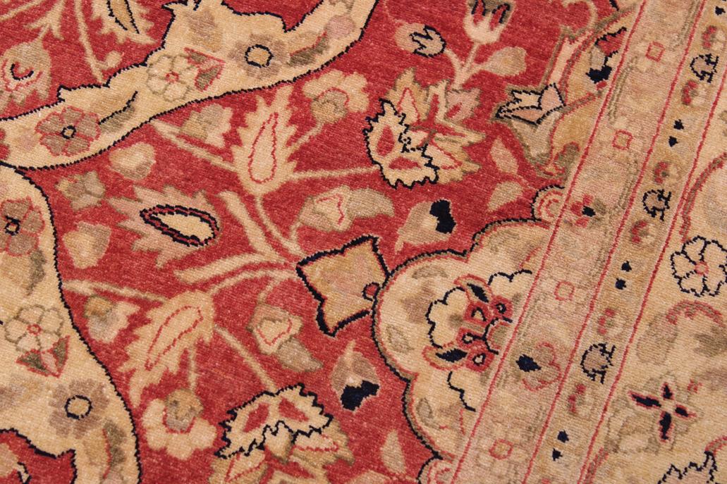 handmade Traditional Lahore Rust Tan Hand Knotted RECTANGLE 100% WOOL area rug 9'X12'