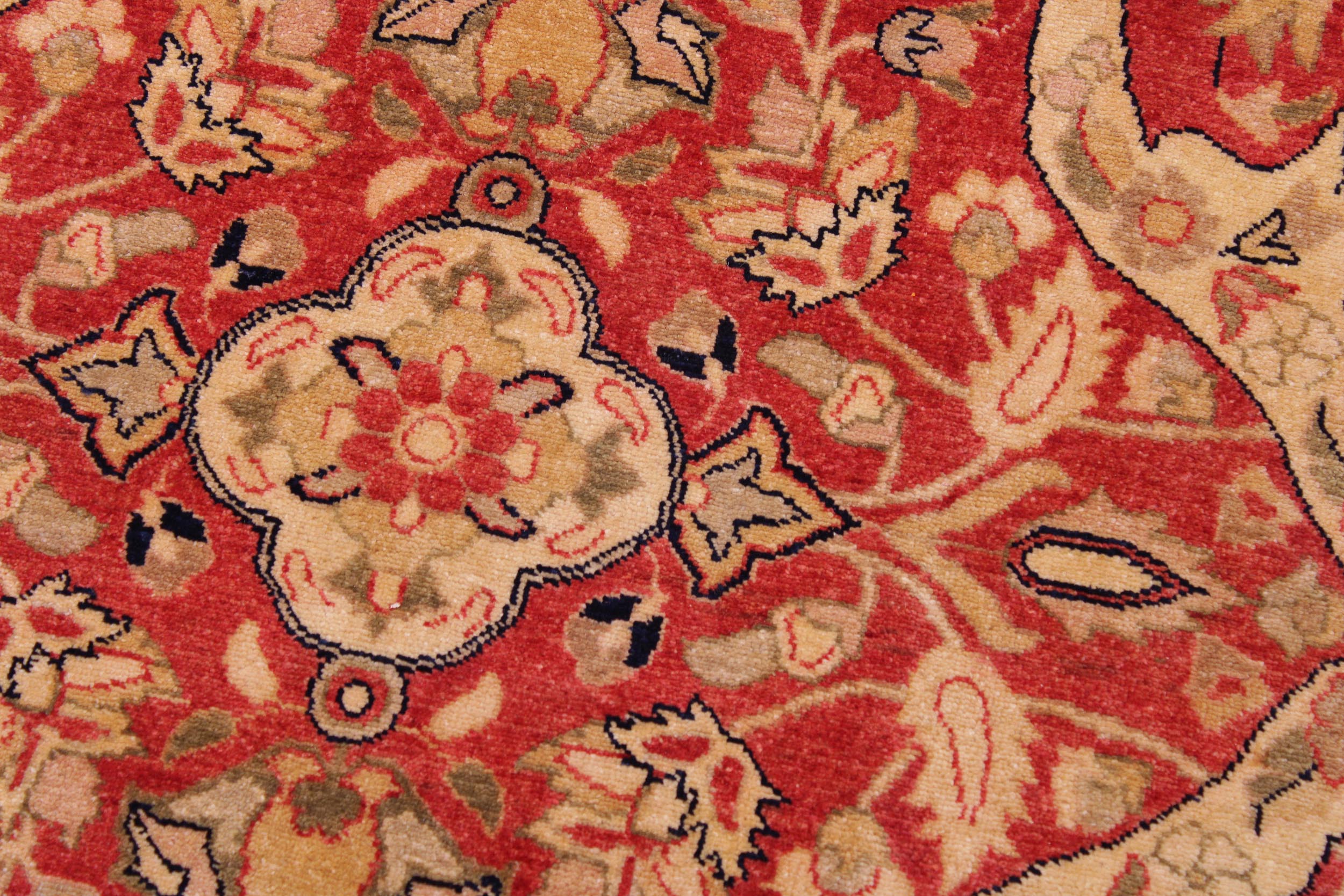 handmade Transitional Lahore Rust Tan Hand Knotted RECTANGLE 100% WOOL area rug 9' x 12'