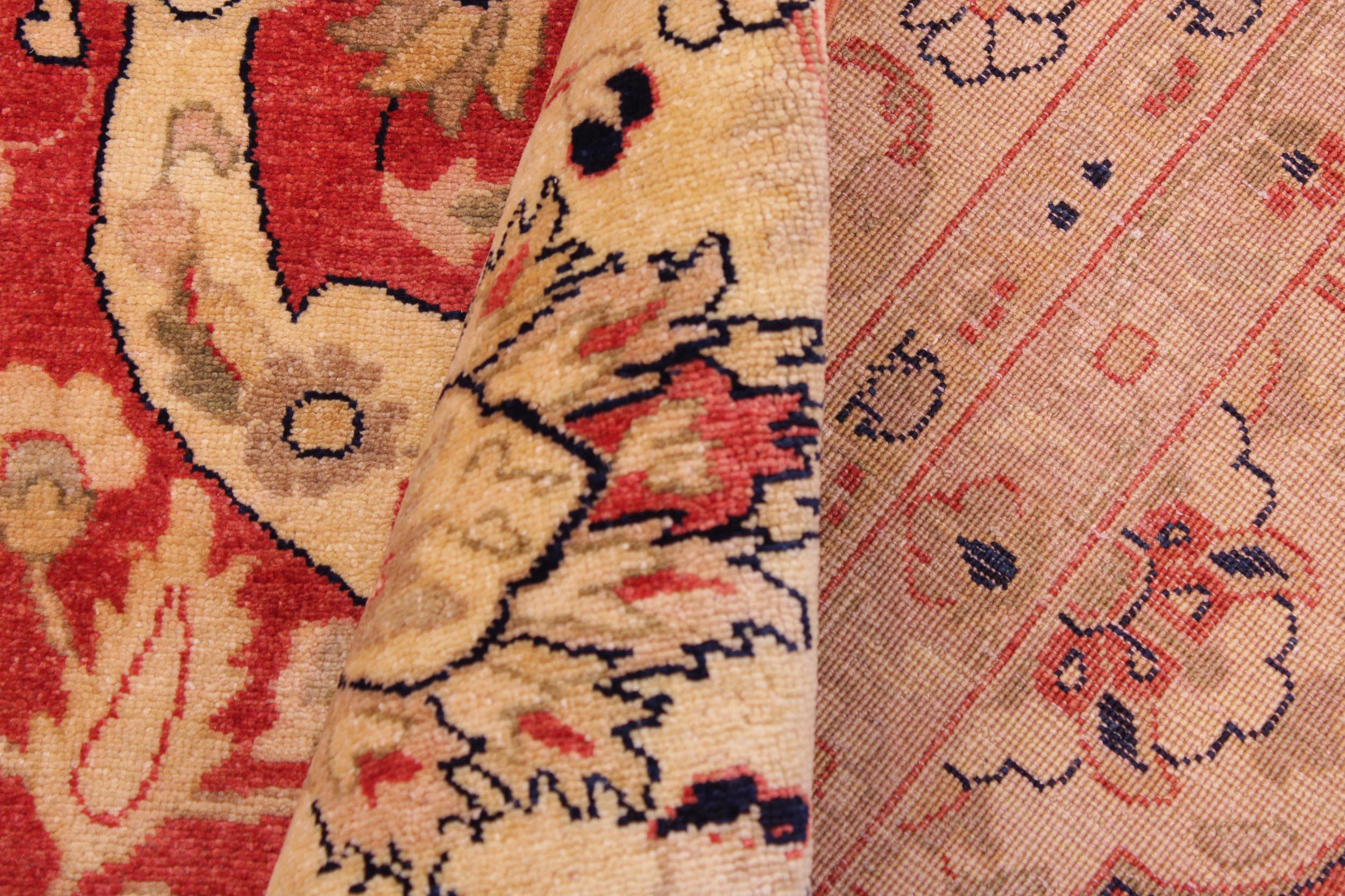 handmade Transitional Lahore Rust Tan Hand Knotted RECTANGLE 100% WOOL area rug 9' x 12'