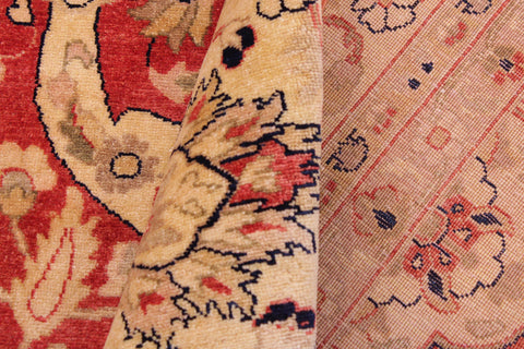 handmade Transitional Lahore Rust Tan Hand Knotted RECTANGLE 100% WOOL area rug 9' x 12'