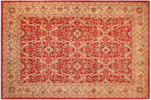 handmade Transitional Lahore Rust Tan Hand Knotted RECTANGLE 100% WOOL area rug 9' x 12'