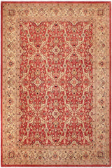 handmade Traditional Lahore Rust Tan Hand Knotted RECTANGLE 100% WOOL area rug 9'X12'