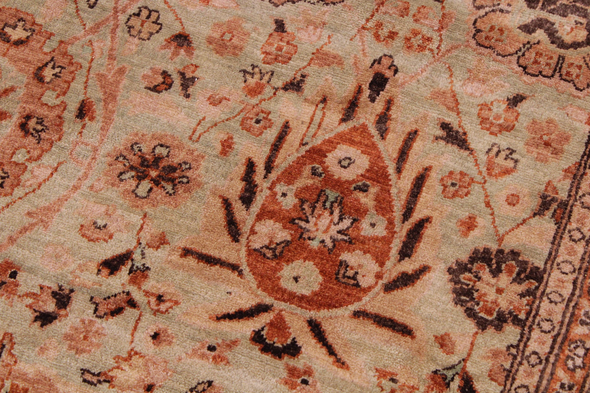 handmade Traditional Kafkaz Lt. Green Copper Hand Knotted RECTANGLE 100% WOOL area rug 9' x 12'